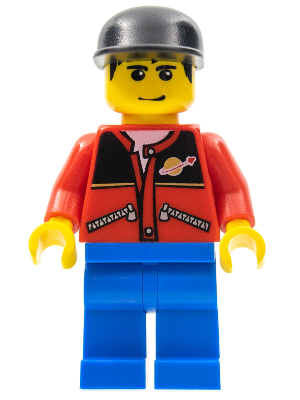 Red Jacket with Zipper Pockets and Classic Space Logo, Blue Legs, Black Cap (twn027)