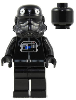 Imperial TIE Fighter / Interceptor Pilot - Black Head (sw0035b)