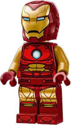 Iron Man - Dark Red and Gold Armor, Round Arc Reactor, Pearl Gold Arms, Helmet with Visor (sh1008)