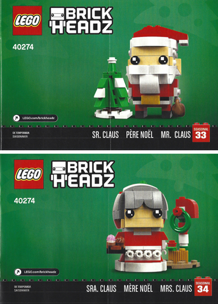 40274 Mr. Claus & Mrs. Claus (Used) LEGO BrickHeadz