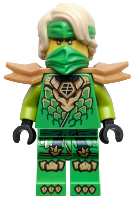 Lloyd - Dragons Rising, Tunic with Dragon Head, Hair, Wide Pearl Gold Shoulder Armor (njo1041)