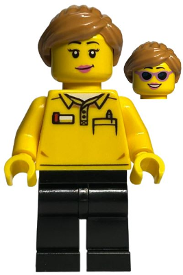 LEGO Store Employee, Female, Ponytail, Black Legs (bdp055)