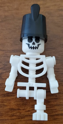 Skeleton - Standard Skull, Bent Arms Horizontal Grip, Black Shako Hat, Single Leg (gen141)