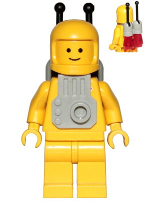 Classic Space - Yellow with Light Gray Jet Pack and Trans Red Cones (sp053b)