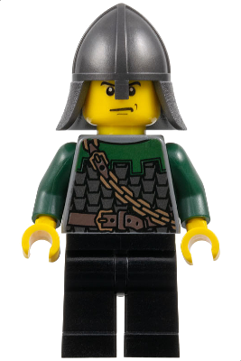 Kingdoms - Dragon Knight Scale Mail with Chain and Belt, Helmet with Neck Protector, Scowl (cas458)