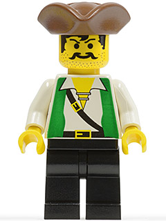 Pirate Green Vest, Black Legs, Brown Pirate Triangle Hat (pi048)