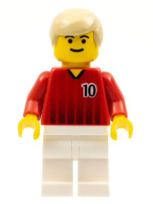Soccer Player - Red and White Team with Number 10 (soc089)