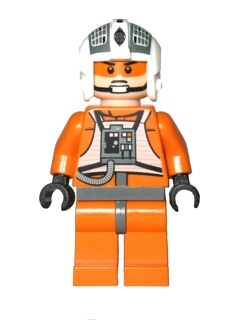 Rebel Pilot Y-wing (Jon 'Dutch' Vander, Gold Leader) - Light Nougat Head with Visor and Chin Strap (sw0369)