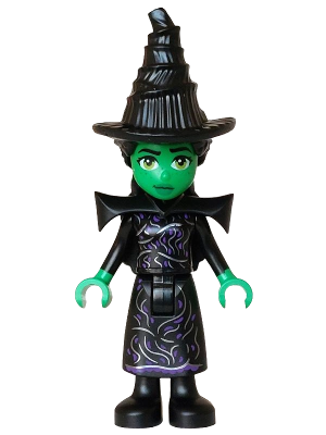 Elphaba - Mini Doll, Black Dress, Hat, Shoulder Pads (wck025)