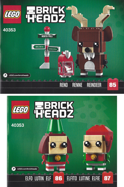40353 Reindeer, Elf & Elfie (Certified) LEGO BrickHeadz