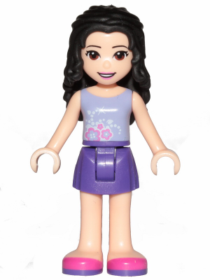 Friends Emma - Dark Purple Skirt, Lavender Top with Flowers (frnd0303)