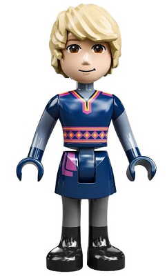 Kristoff - Dark Blue Tunic, Black Boots and Sand Blue Sleeves, Black Grin (dp137)