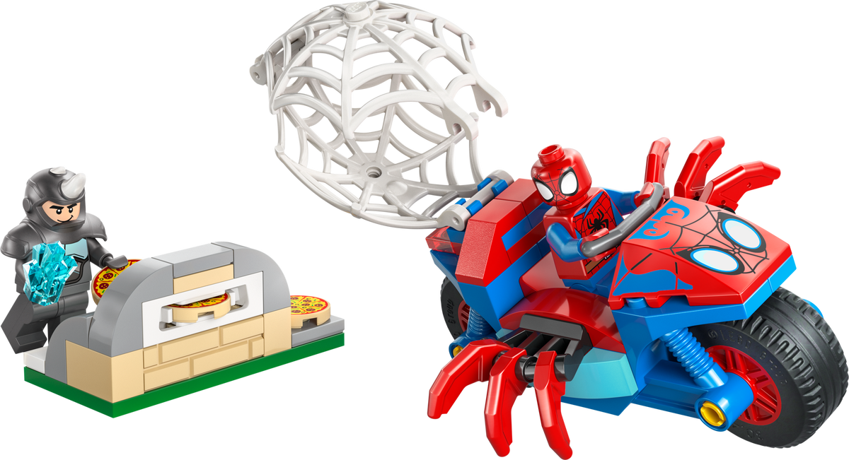 11206 Spidey on his Motorcycle vs. Rhino (Used) LEGO Super Heroes