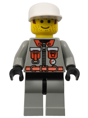 Fire - City Center 5, Light Gray Legs with Black Hips, White Cap, Brown Sideburns (fire004)