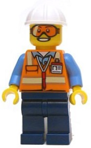 Space Engineer, Male, Orange Vest, Dark Blue Legs, White Construction Helmet, Goggles (cty0600)
