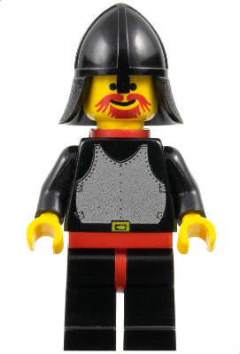 Breastplate - Black, Black Legs with Red Hips, Black Neck-Protector, Red Plastic Cape (cas322)