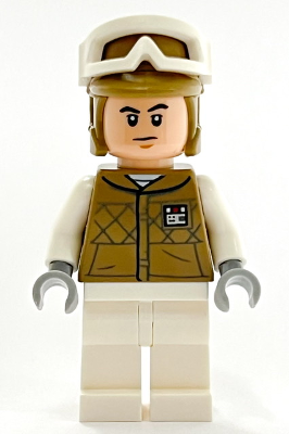 Hoth Rebel Trooper Dark Tan Uniform and Helmet, White Legs (sw1187)