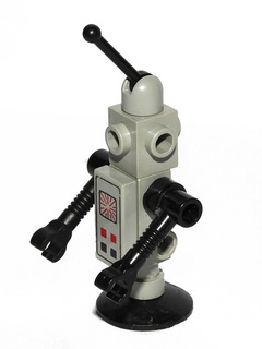 Classic Space Droid - Dish Base, Light Gray and Black with Control Panel (sp081)