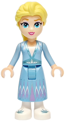 Elsa - Medium Blue Skirt, White Shoes, Small Open Mouth Smile (dp191)