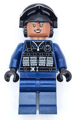 SHIELD Agent - Female, Tactical Vest, Black Goggles, Medium Brown Head (sh0917)