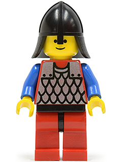 Scale Mail - Red with Blue Arms, Red Legs with Black Hips, Black Neck-Protector (cas164)