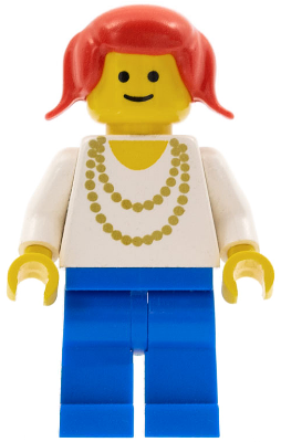 Necklace Gold - Blue Legs, Red Pigtails Hair (ncklc011)