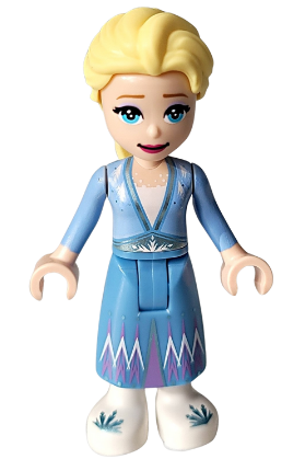 Elsa - Medium Blue Skirt, White Shoes, Closed Mouth (dp153)