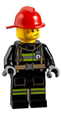 Fire - Reflective Stripes, Stubble Beard, Red Helmet (cty0951)