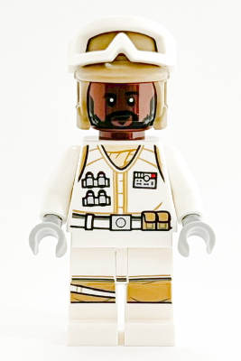 Hoth Rebel Trooper White Uniform, Dark Tan Helmet, Reddish Brown Head (sw1186)