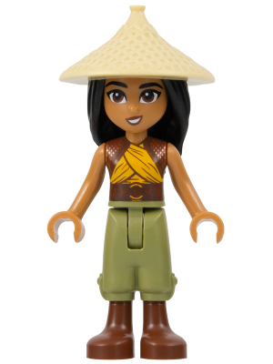 Raya - Tan Conical Hat, Yellow Top, Reddish Brown Boots, Open Mouth (dis120)