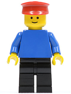 Plain Blue Torso with Blue Arms, Black Legs, Red Hat (pln009)