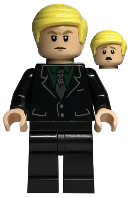 Draco Malfoy - Black Suit, Slytherin Tie, Neutral / Scared (hp412)