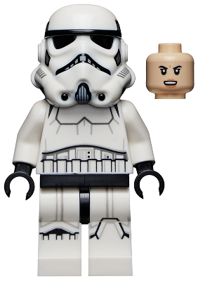 Imperial Stormtrooper - Female, Dual Molded Helmet with Light Bluish Gray Panels on Back, Light Nougat Head, Angry Smile (sw1168)