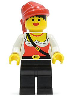 Pirate Female, Black Legs, Red Bandana (pi057)