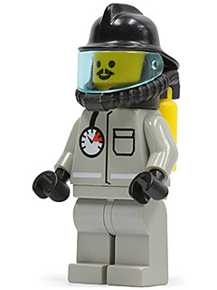 Fire - Air Gauge and Pocket, Light Gray Legs, Black Fire Helmet (firec011)