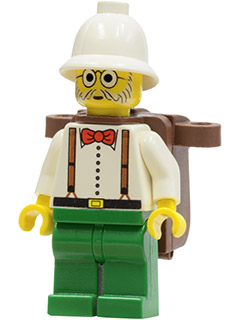 Dr. Kilroy / Dr. Charles Lightning - White Shirt and Suspenders, Green Legs, White Pith Helmet, Brown Backpack (adv040)