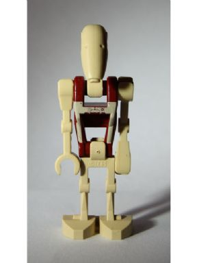 Security Battle Droid - Dark Red Torso with Tan Insignia and Chest Badge, Angled Arm and Straight Arm (sw0347)