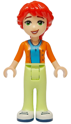Friends Mia (Adult) - Dark Azure Shirt, Orange Sweater, Yellowish Green Pants, White Shoes with Dark Blue Soles and Laces (frnd0722)