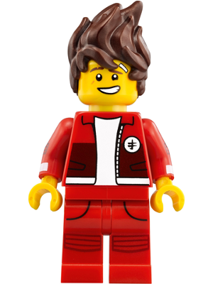 Kai - The LEGO Ninjago Movie, Hair, Red Legs and Jacket, Bandage on Forehead (njo0327)
