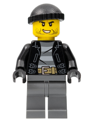Police - City Bandit Crook, Black Knit Cap, Black Stubble (cty0930)