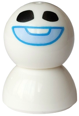 Snowgie - Bright Light Blue Smile, Dark Azure Outline, Dome Top (dp238)