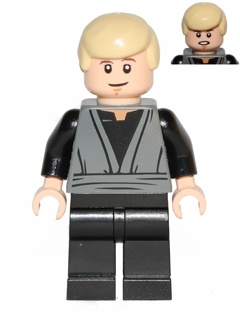 Luke Skywalker (Dark Bluish Gray Jedi Robe, Dual Sided Head) (sw0433)