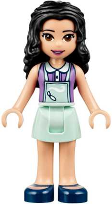 Friends Emma - Light Aqua Skirt, Medium Lavender Top with Light Aqua Apron (frnd0239)