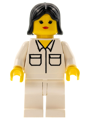 Shirt with 2 Pockets, White Legs, Black Female Hair (soc058)