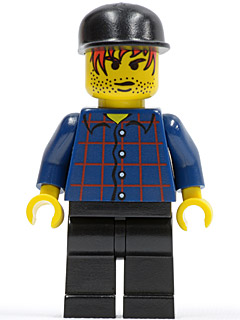 Plaid Button Shirt, Black Legs, Black Cap, Red Hair, Black Stubble (Taxi Driver) (spd014)