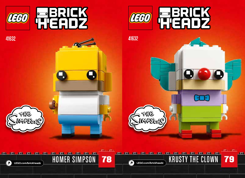 41632 Homer Simpson & Krusty the Clown (Certified) LEGO BrickHeadz