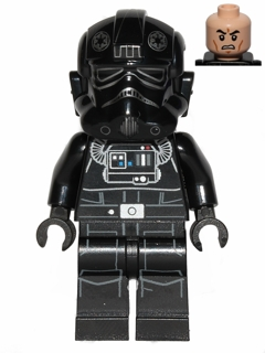 Imperial TIE Fighter Pilot - Light Nougat Head, Scowl, Silver Insignia on Helmet (sw0543)