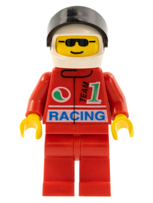 Octan - Racing, Red Legs, White Helmet, Black Visor (oct031)