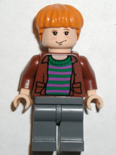 Ron Weasley - Brown Open Shirt and Striped Sweater (hp058)