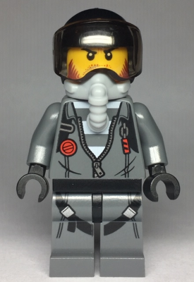 Sky Police - Jail Prisoner Jacket over Prison Stripes, Black Helmet, Oxygen Mask (cty0993)